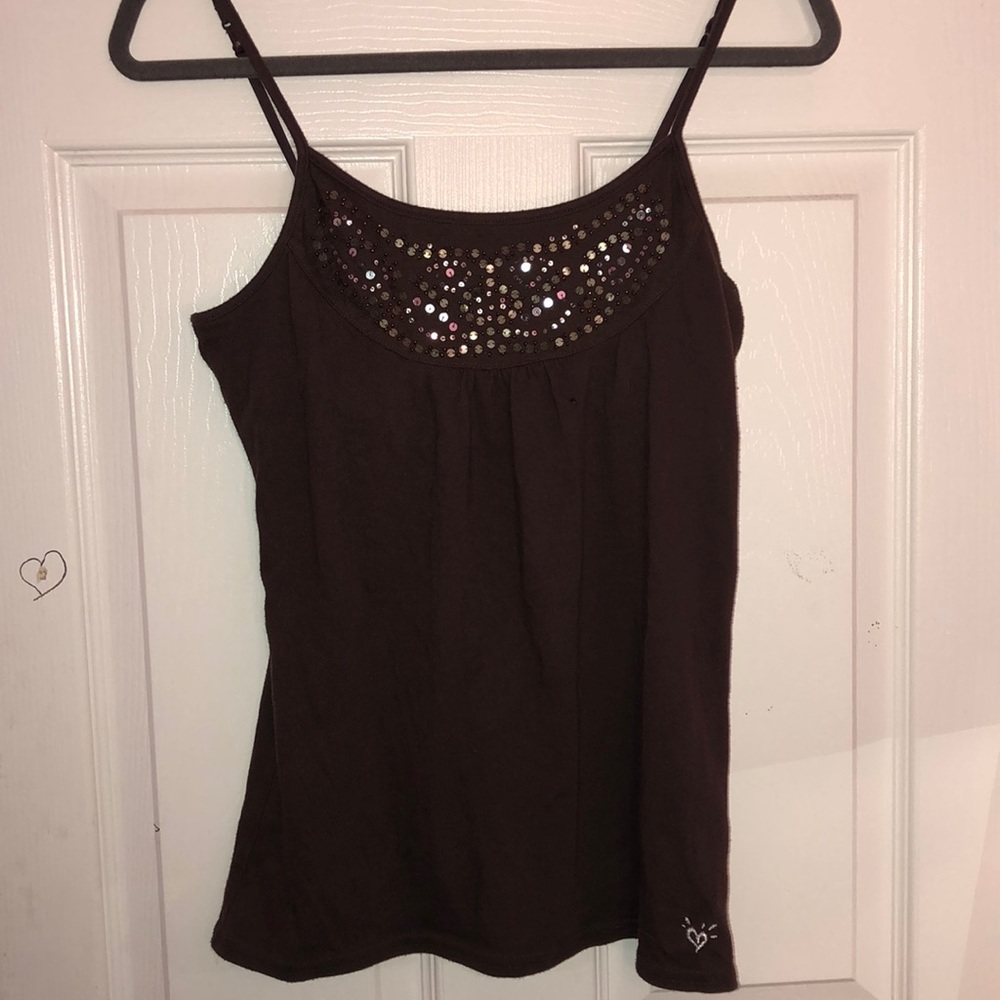 Brown camisole with sequins